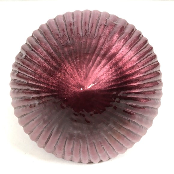 VTG Kugel Midwest Christmas Ornament Purple Plum Amethyst 5" Ribbed Blown Glass - Picture 5 of 9